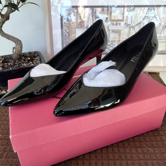 Women's Vaneli "Tracie" Black Patent Leather Pumps. Size 7W. Brand New In Box. - Picture 2 of 7